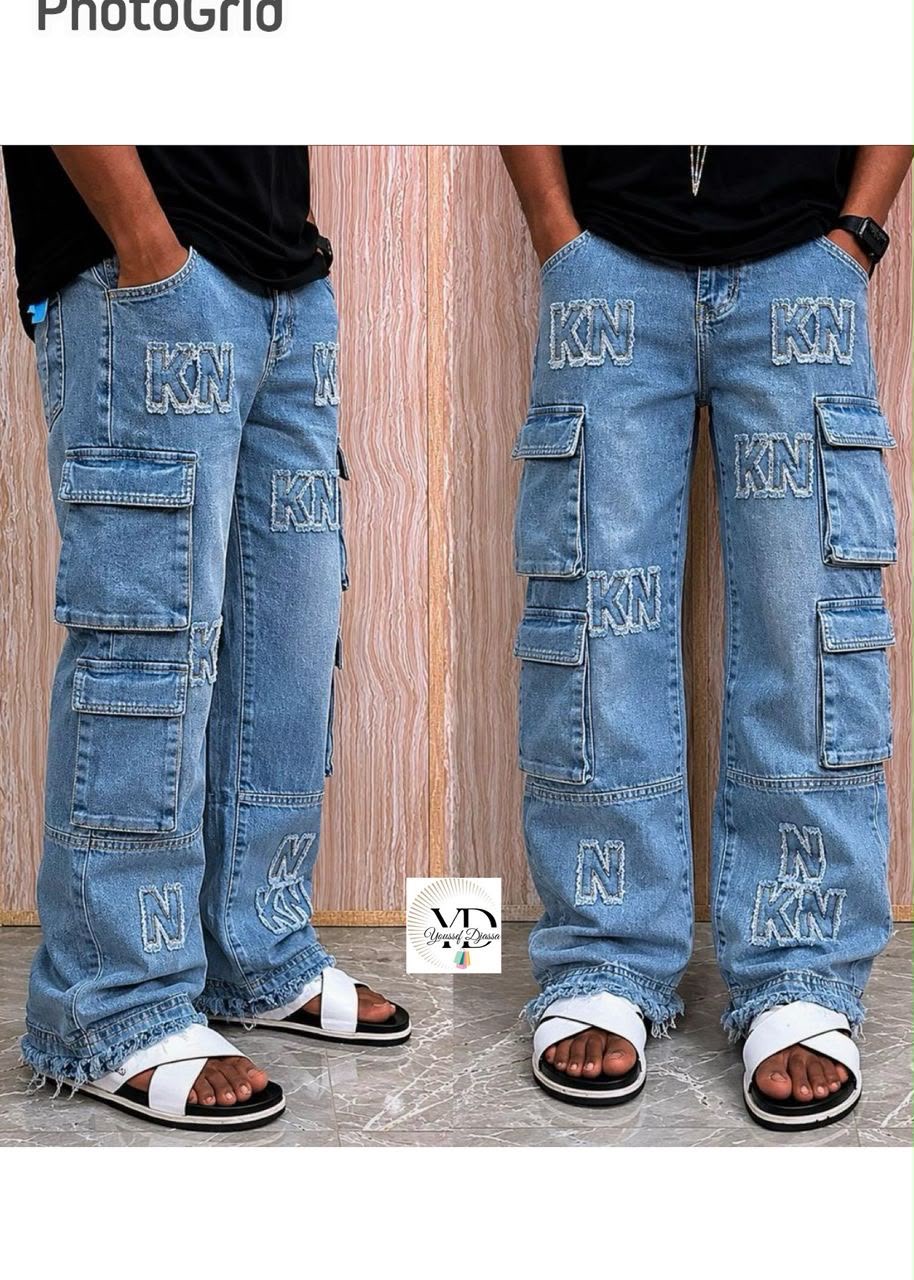 Jean Cargo Homme Bleu Clair